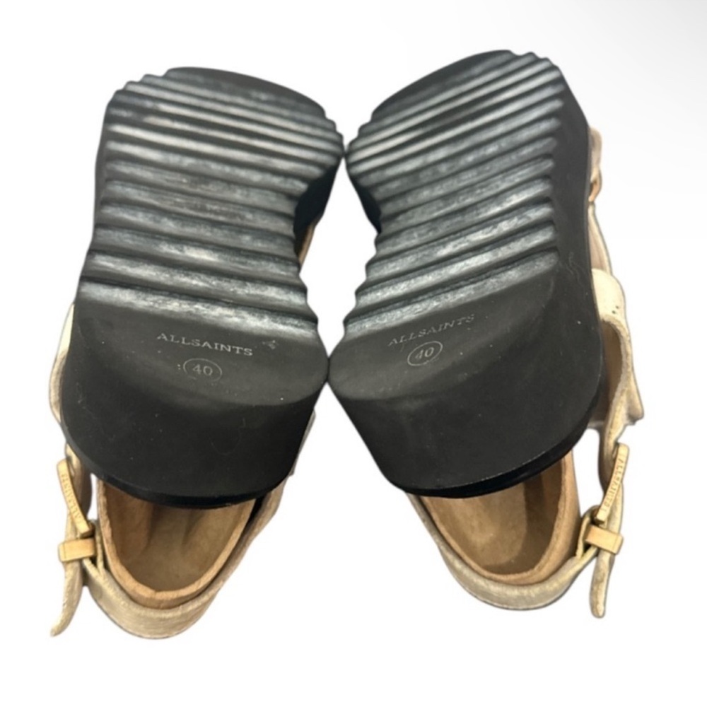 Authentic All Saints designer leather sandals sz 10 Euro 40 - Picture 9 of 16